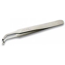 Erem 32BSA 4 1/2" Anti-Mag. SMD Tweezers, 45 Deg. Angle, Round Tips