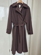 Twill Übergangs-Mantel Trench Braun H&M Gr. 48