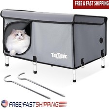 Waterproof Cat House Elevated Design Spacious Cozy Outdoor Shelter Multiple Cats