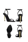 Nine West Women’s Ankle Strap Leather Sandals Black/Gold Stiletto Size 6 — photo 2