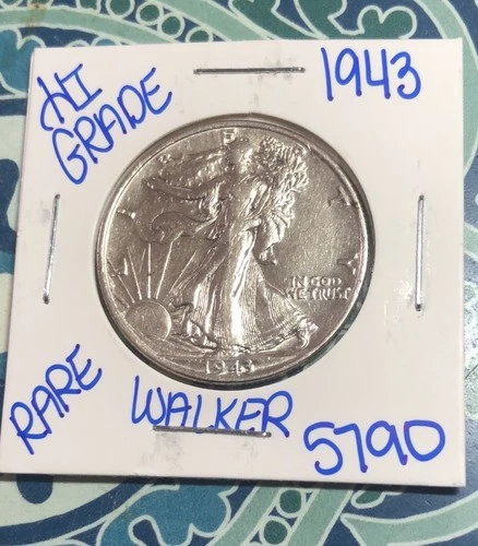 1943 Walking Liberty Half Dollar AU Maybe Uncirculated 50 Cent Coin C301