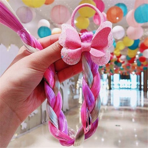 Kids Ponytail Rubber band Girls Butterfly Colorful Braid Accessories Headwear - Picture 8 of 25