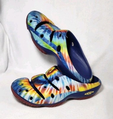 Keen Yogui Arts Mens Size 13 Rainbow Tie Dye Clogs Slides  display picture 2