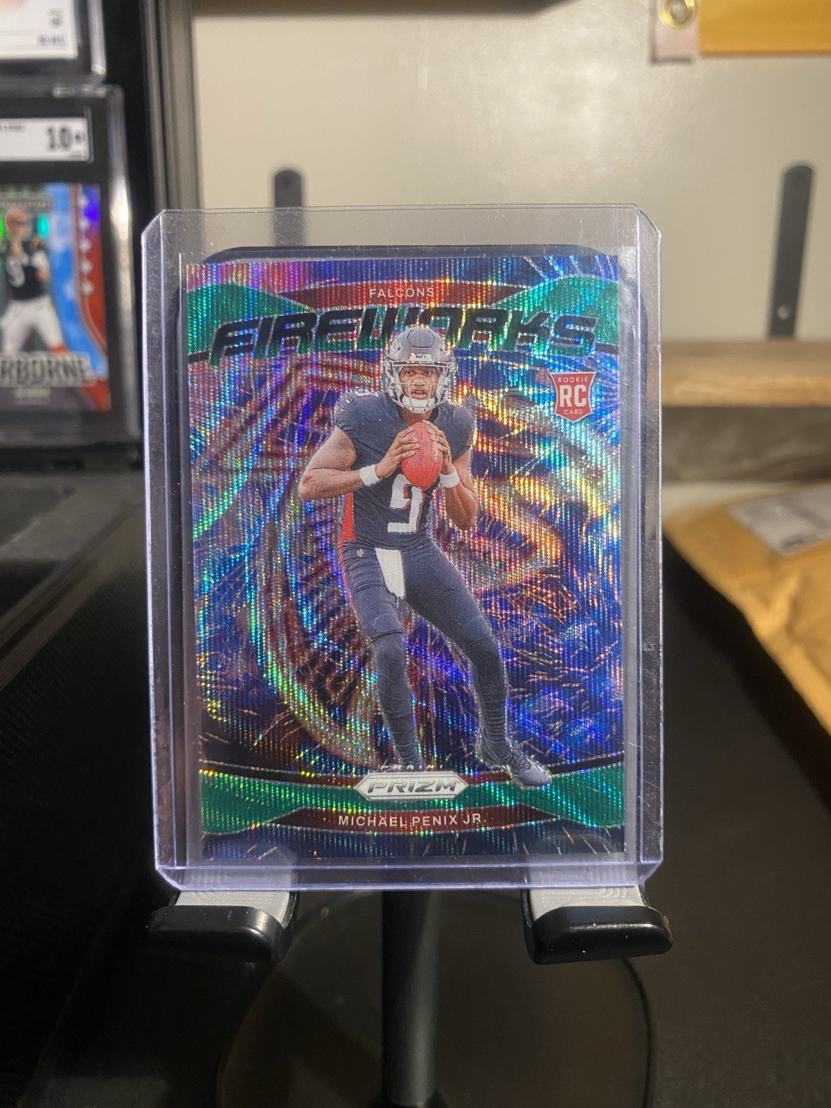 2024 Panini Prizm - Fireworks Michael Penix Jr. #16 Green Wave Prizm (RC)