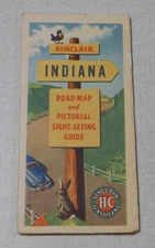 1950's Sinclair oil company gas station map of Indiana