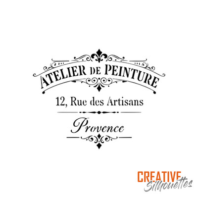 Atelier de Peinture Französische Shabby Chic Schablone - Premium Mylar - Wiederverwendbar