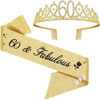 60. Geburtstags Tiara, 60 &Amp; Fabulous Geburtstags-Krone SchäRpe Set, 60