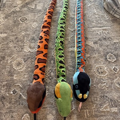 Lot of 3 Wild Republic ''Snakesss'' 54-Inch Plush Stuffed Animal Snakes