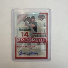 2024 Panini Prospect Edition - Brian Holiday - #191 Red Auto Holo Ticket /199