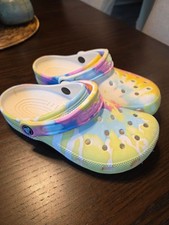 Crocs Classic Clogs Unisex Pastel W6 M8 Tie-Dye Slip-On - Pastel Multicolor