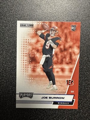 2020 Panini Playoff Goal Line Blue Rookie Joe Burrow #201 Bengals NFL