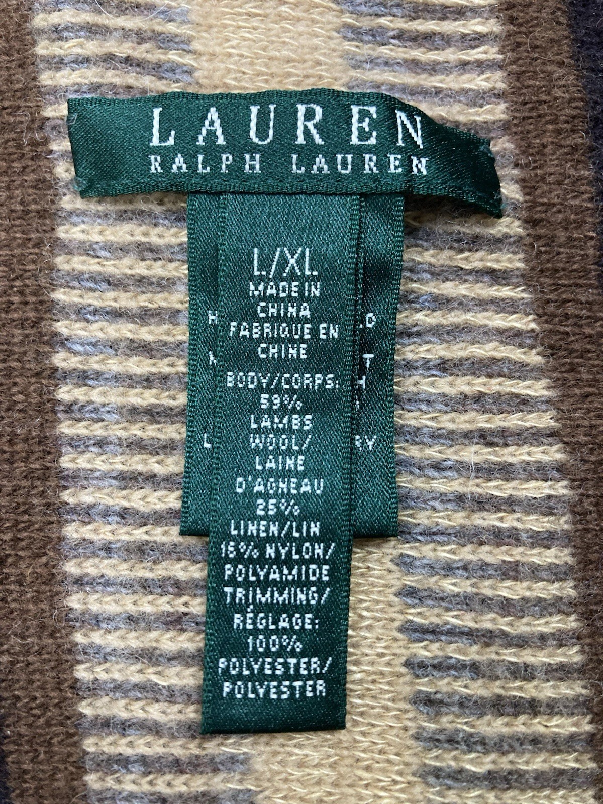 Polo Ralph Lauren Southwest Blanket Shawl Collar Cardigan Sweater Women Large XL