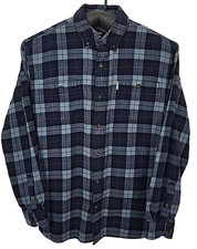 Carhartt men  s size XL flannel long sleeve relaxed fit blue plaid shirt cotton