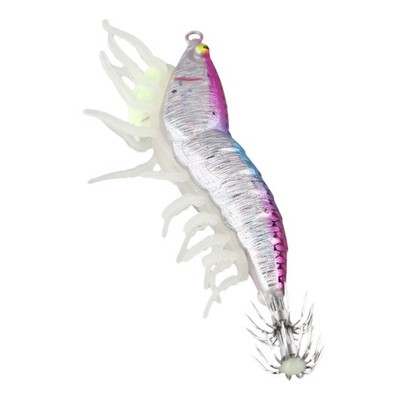 Tintenfischköder Lure Haken Fisch 3.0# Angeln Fisch Garnele Haken Holz