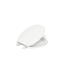 KOHLER 4775-0 Brevia Round-Front Toilet Seat with Quick-Release Hinges, Grip-Tig