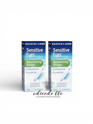 2x Bausch + Lomb Sensitive Eyes Rewetting Drops 1oz Contact Lenses