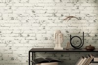 Tapete Steinoptik Mit Backsteinmotiv & 3D-Effekt – Grau, Beige