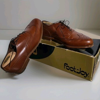 FootJoy Casual Walkers Mens 8.5 C Brown Leather Oxford Shoes Vibram Sole Style 