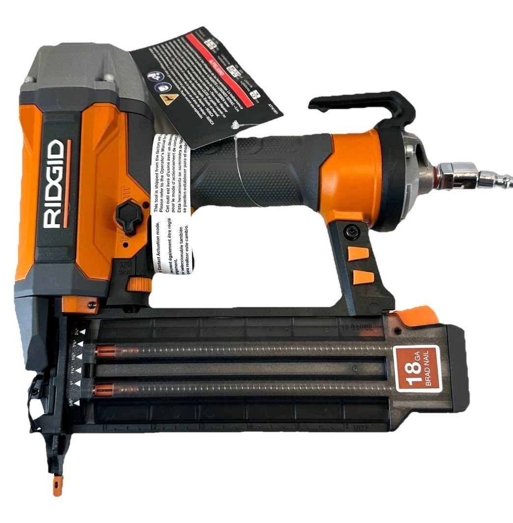 Ridgid AT161001 Pneumatic 18-Gauge 2-1/8 in. Corded Brad Nailer with Clean Drive