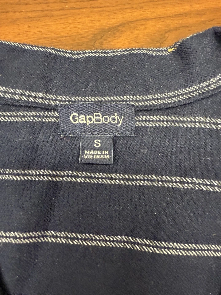 NWT Gap Body  2 Pc Navy Stripe Flannel Pj Set - Women’s Small  $79.95 Originally - Image 4 of 4