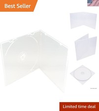 5.2mm Durable CD Case, Slim Single Clear PP Poly Plastic Cases, 50 Pack.