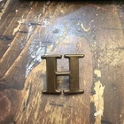 Original CIVIL WAR Brass COMPANY LETTER «H » Insignia for KEPI cap, NOS
