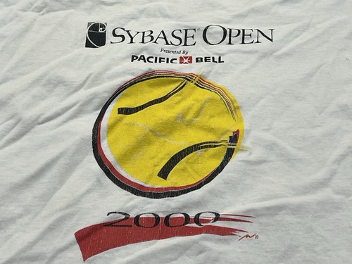 VTG 2000 ATP Tour Sybase Open Men's White Tennis T-Shirt - XL - Picture 2 of 7