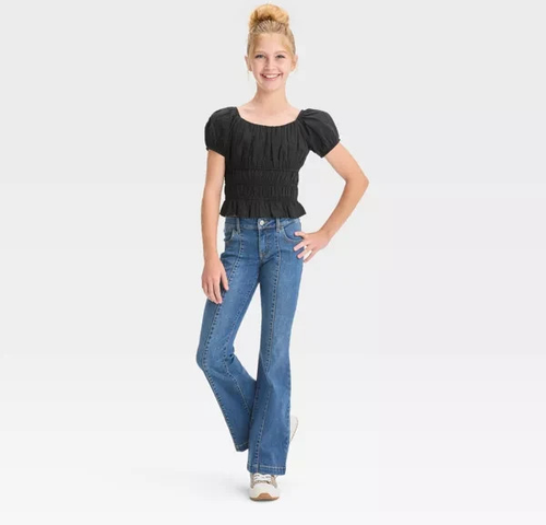 Art Class Girls Sz 12 Low Rise Flare Jeans Medium Wash Denim Cotton Stretch - Picture 1 of 12
