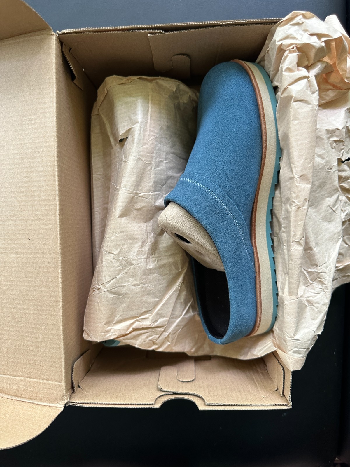 Zoccolo donna Merrell Juno scamosciato taglia 7 5 blu nuovo