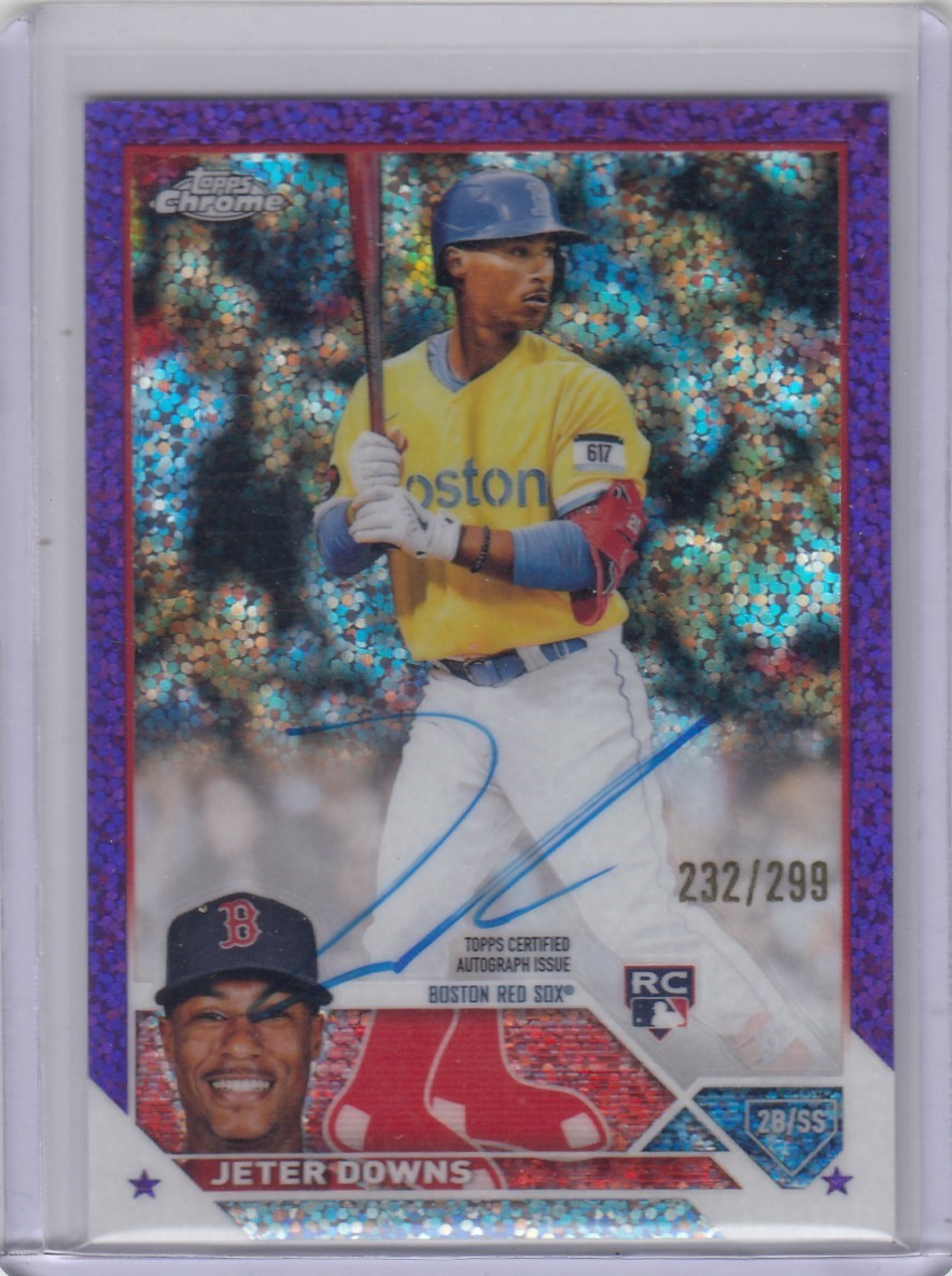 2023 Jeter Downs Topps Chrome ROOKIE AUTO PURPLE SPECKLE REFRACTOR /299 Red Sox