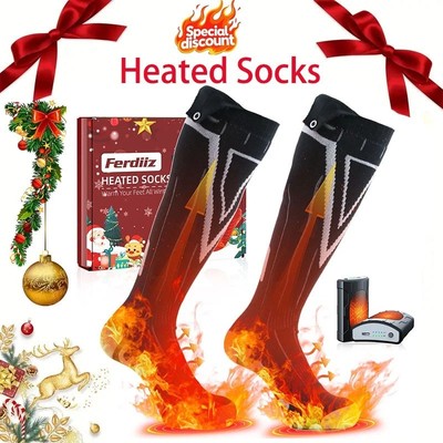 Beheizbare Socken Damen:Bis zu 14 Std Wärme, 4 Temperaturen für ganze Fußsohle