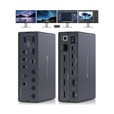 USB C KVM Switch 4 Computers 4 Montors Docking Station for M1 M2 M3 M4 with D...