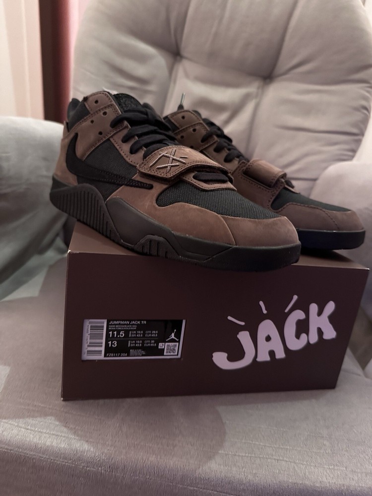 IN HAND 11.5 DS Jordan Jumpman Jack TR Travis Scott Dark Mocha