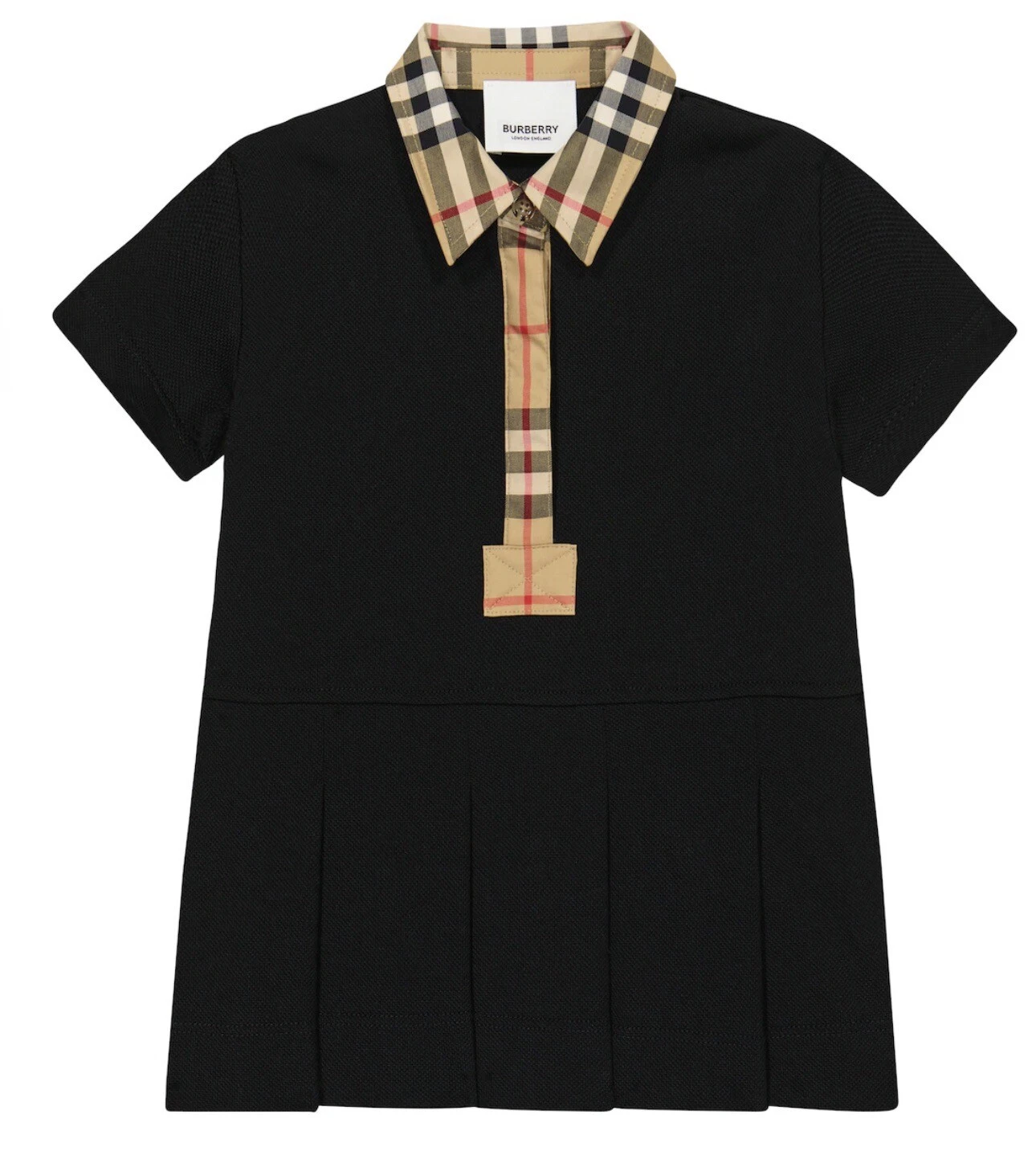 Burberry Vestito Polo Bambino Vintage Check Nero Taglia 6 Mesi 10Y