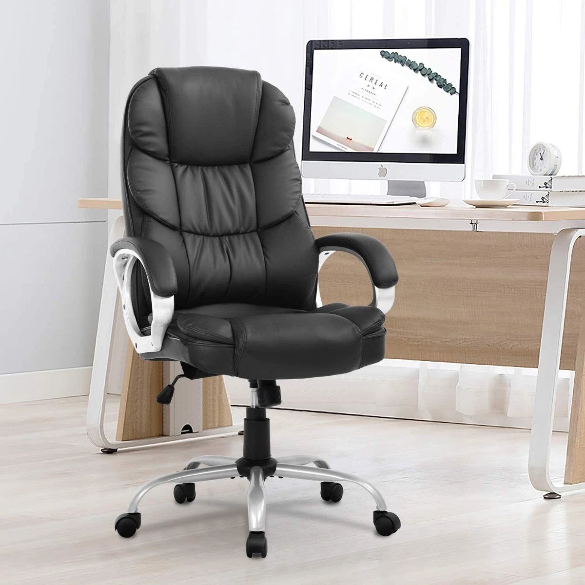 PU Leather High Back Executive Office Chair Ergonomic Computer Executive  Swivel