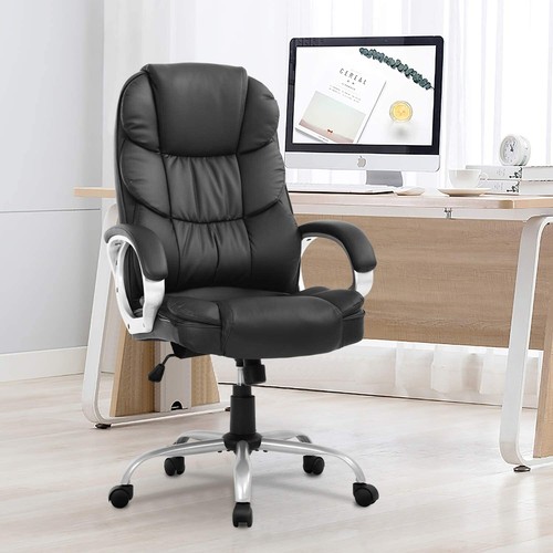 Office Chair High Back Ergonomic Computer Desk Chair PU Leather
