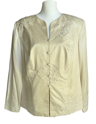 Adrianna Papell Silk Beaded Special Occasion 2 Piece Jacket Skirt Plus 16 MOTB - Picture 2 of 9