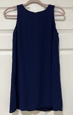 Lulus Size Small Navy Blue Shift Dress Lined Keyhole Back Mini Dress