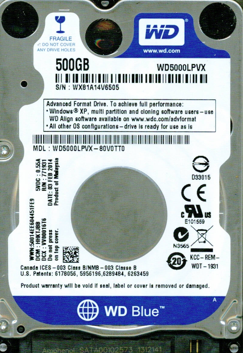 WD5000LPVX-80V0TT0 DCM: HHKTJBB WESTERN DIGITAL SATA 500GB | eBay