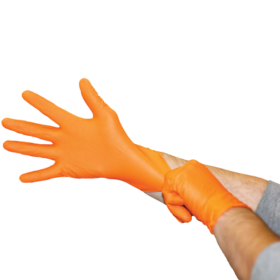 AMPri High Grip Einmalhandschuh Aus Nitril, Größe M, Orange