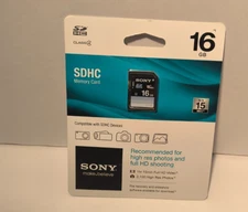 NOS authentic original - SONY SDHC - Memory Card - 16GB - camera camcorder SDXC