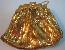 Vintage Mesh Evening Bag Purse Rhinestone Clasp