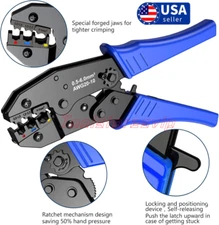 Crimping Tool Insulated Wire Crimper Pliers Connectors Ratcheting Butt Terminals