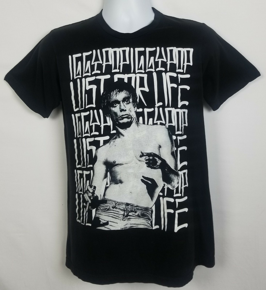 Iggy Pop Lust For Life T-Shirt Mens S Short Sleeve Black Iggy Pop Lust For Life T-Shirt Mens S Short Sleeve Black