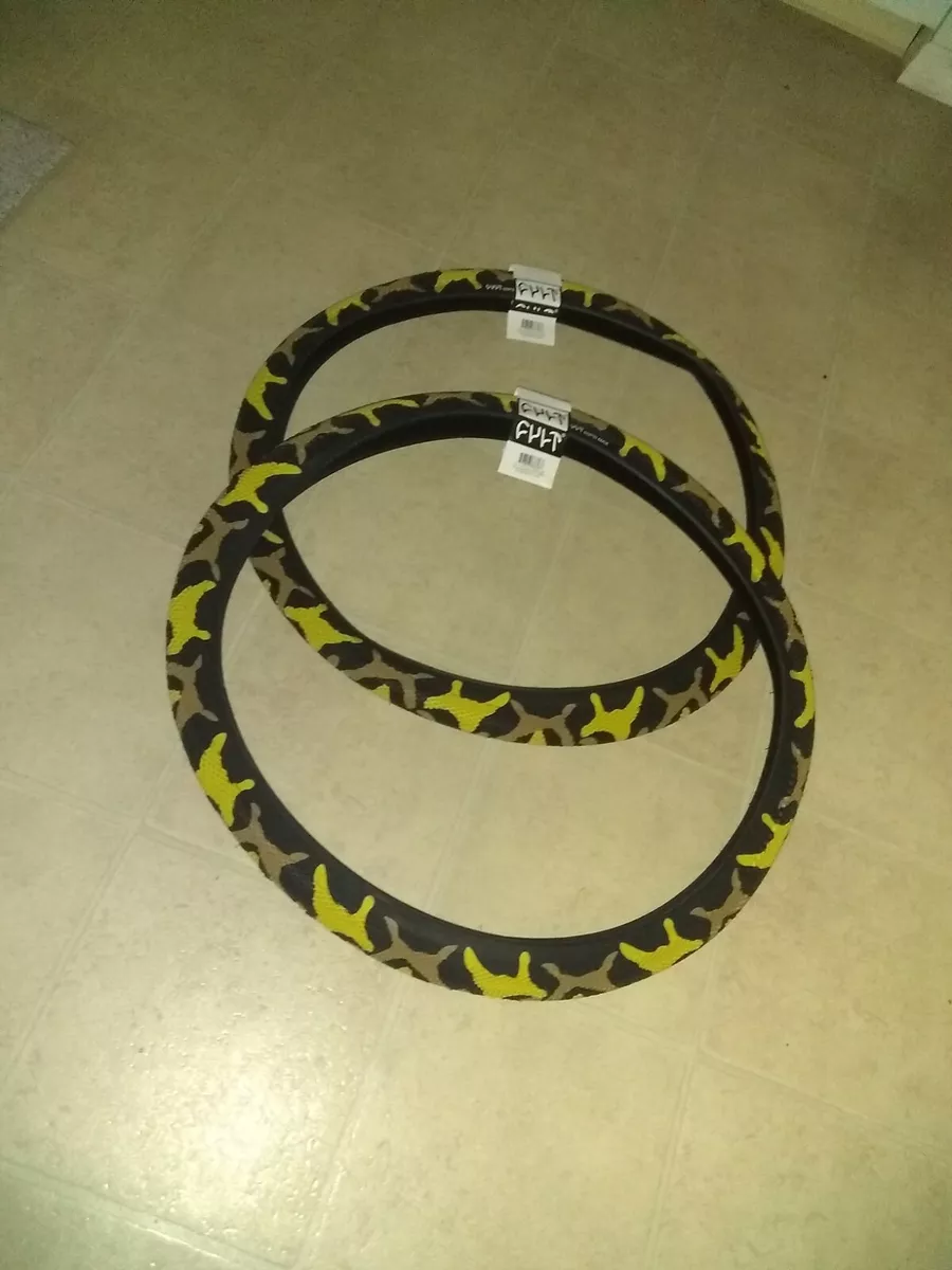 Yellow camo 2024 bmx tires