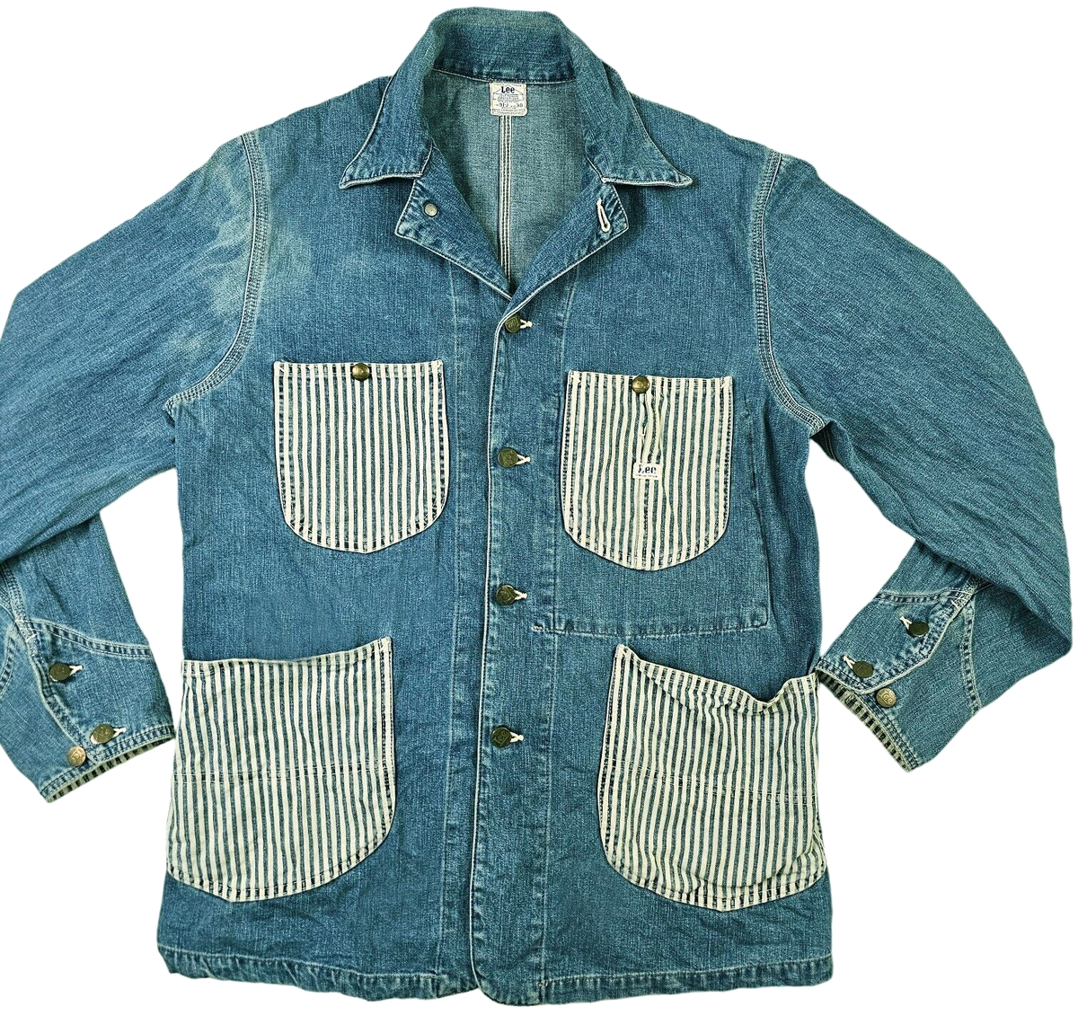 HOT VTG Men LEE 91-J REPRO SANFORIZED CHORE HICKORY JELT HOT VTG Men LEE 91-J REPRO SANFORIZED CHORE HICKORY JELT