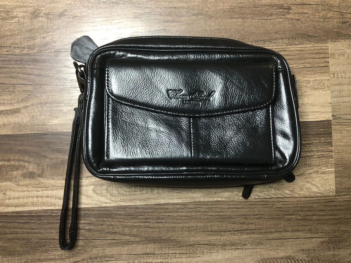 Black leather clutch purse cheap