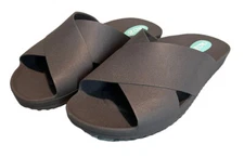 OKA b Sandals Womens Maxwell Slide Slider Flats Gray Orthopedic Small 7-8 NEW