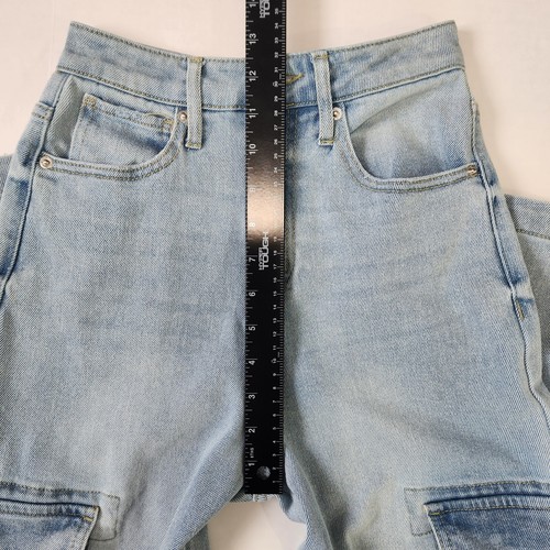 Juicy Couture Lunita Wide Leg Cargo Jeans 25 Light Wash High Rise Y2K Denim - Picture 5 of 11