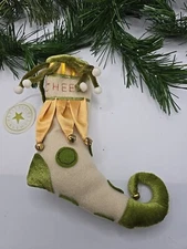 Rare Patience Brewster Mini Stocking Ornament 8.5" Christmas Holiday "Cheer"